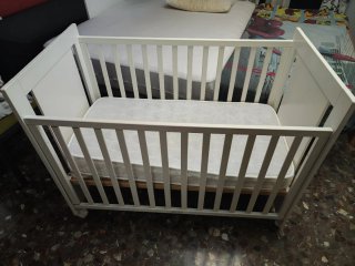 Cuna TRAMA blanca madera