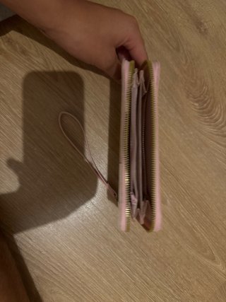 Monedero mujer beige y rosa