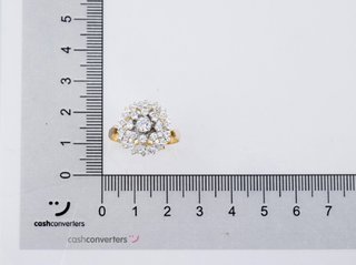 anillo oro 18k con piedra con circonita