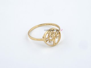 anillo oro 18k con piedra con circonita