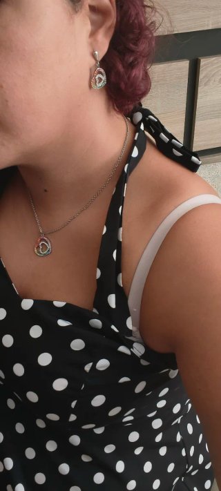 Conjunto Lotus Plata 925 Collar y Pendientes