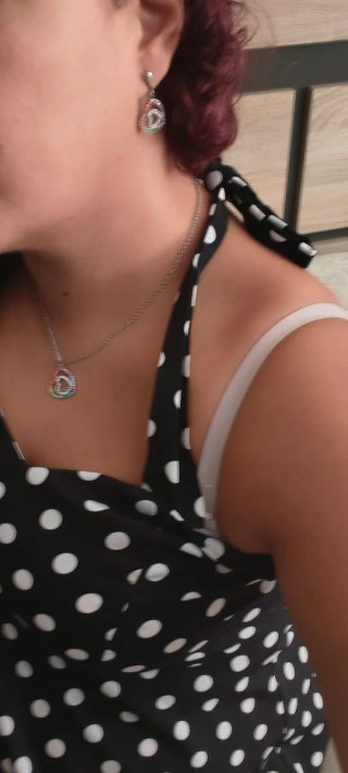 Conjunto Lotus Plata 925 Collar y Pendientes