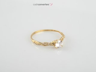 anillo oro 18k con piedra con circonita