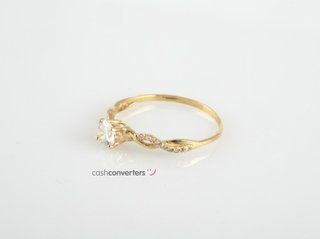 anillo oro 18k con piedra con circonita