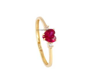 anillo oro 18k con piedra