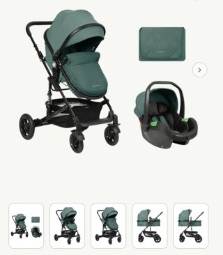 Carro de bebé y silla coche verde