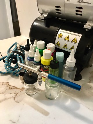 Compresor aerógrafo con accesorios