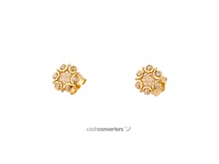 pendientes oro 18k con piedra