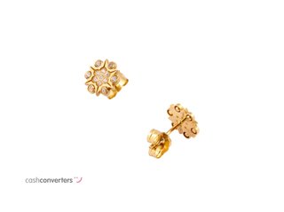 pendientes oro 18k con piedra