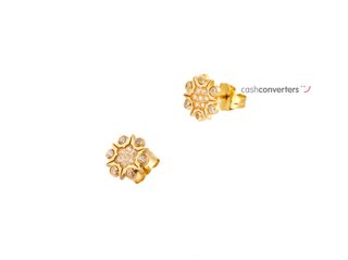 pendientes oro 18k con piedra