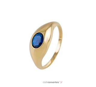 anillo oro 18k con piedra con circonita