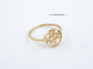 anillo oro 18k con piedra con circonita