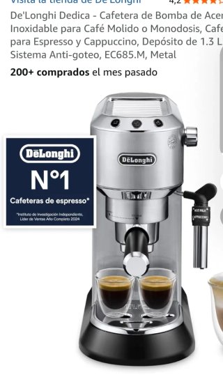 Cafetera DeLonghi Dedica EC685.M
