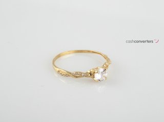 anillo oro 18k con piedra con circonita