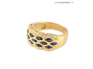 anillo oro 18k con piedra con zafiro