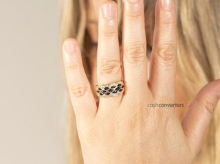 anillo oro 18k con piedra con zafiro