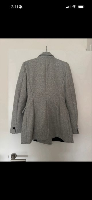 Abrigo Zara gris doble botonadura