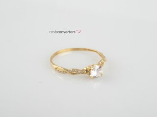 anillo oro 18k con piedra con circonita
