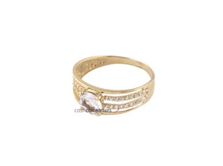 anillo oro 18k con piedra con circonita