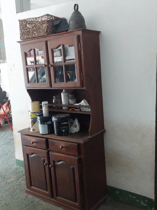 Chinero Mueble Cocina/Estar Madera y Cristal