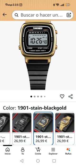 Reloj SKMEI 1901 Negro y Dorado