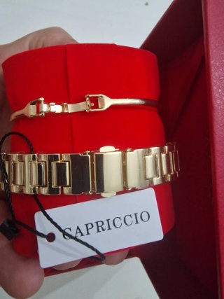 Reloj y Pulsera Mujer Capriccio Dorado