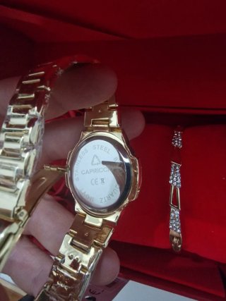Reloj y Pulsera Mujer Capriccio Dorado