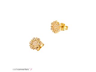 pendientes oro 18k con piedra