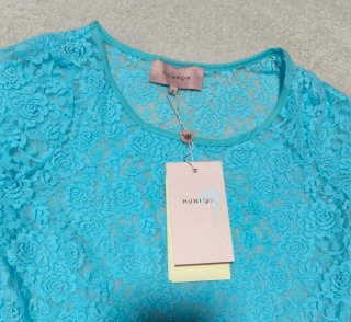 Vestido Hunkøn encaje turquesa Talla S