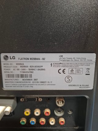 LG monitor Tv Flatron Wide, 20 Pulgadas