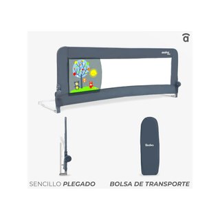 Barriera letto per bambini Asalvo pieghevole, bianca