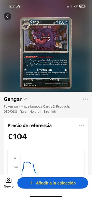 Carta Pokémon Gengar 050/088 Holofoil Español