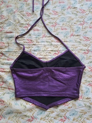 Top efecto piel morado XS