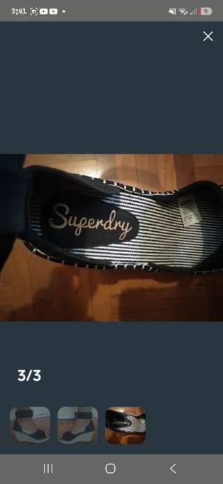 Sandalias cuña Superdry negras y beige