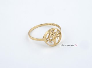 anillo oro 18k con piedra con circonita