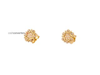 pendientes oro 18k con piedra