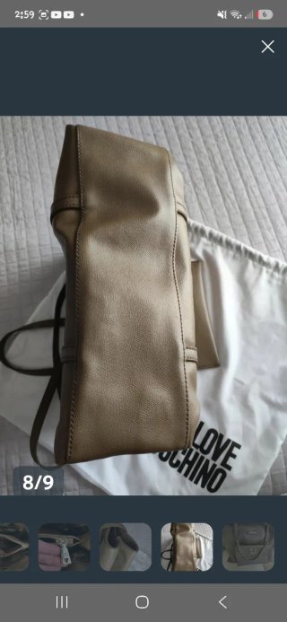 Borsa Moschino Marrone e Oro