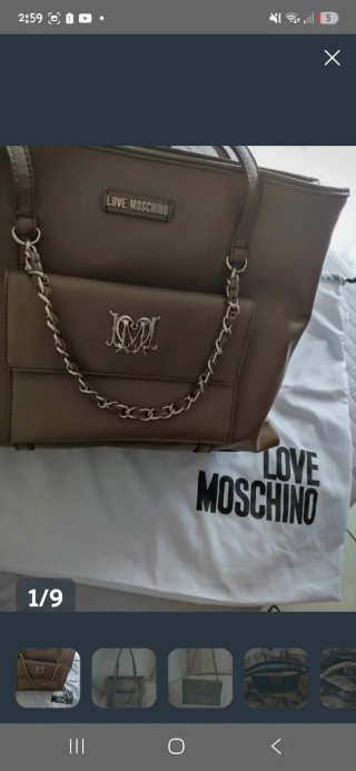 Borsa Moschino Marrone e Oro