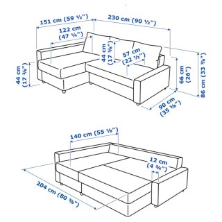 Sofá Cama Chaise Longue Friheten Ikea