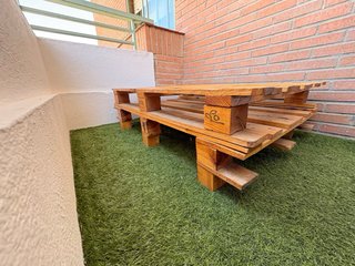 Sofá Palets con Cojines Gris