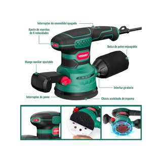 HYCHIKA lijadora orbital 450W ergonómica polvo