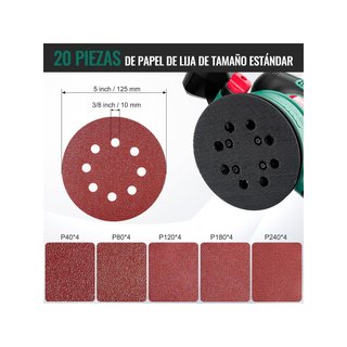 HYCHIKA lijadora orbital 450W ergonómica polvo