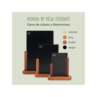 SECURIT Pizarra Mesa Doble Cara Madera
