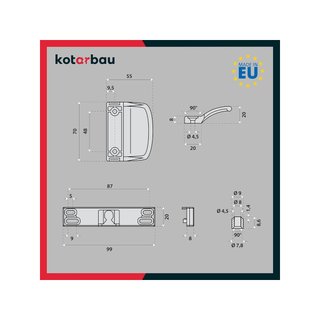KOTARBAU manija balcón tirador puerta antracita