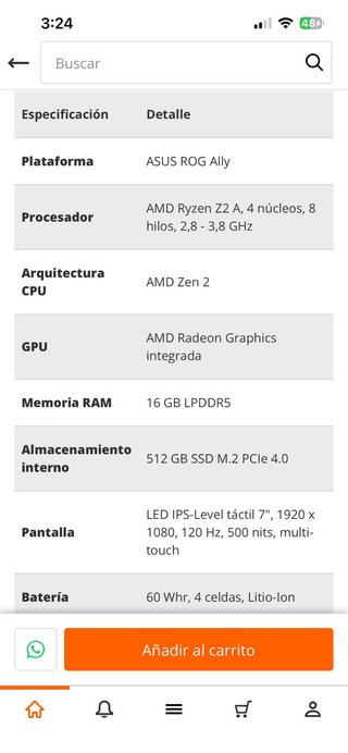 ASUS ROG Ally portatile AMD Ryzen Z2