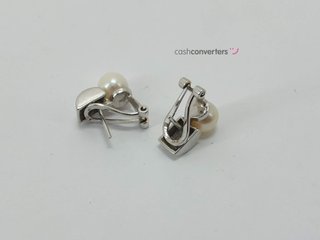 pendientes oro 18k con piedra con diamante,perla