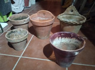 Lote de macetas de cerámica y terracota