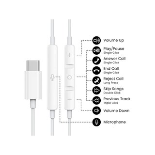 Auriculares USB C con micrófono y cable