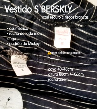 Vestido listrado Mickey S BERSKLY -pequeno defeito