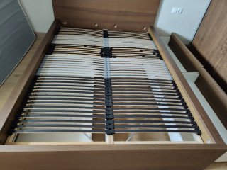 Cama Malm 140x200 Marrón Ikea + 4Cajones +LEIRSUND